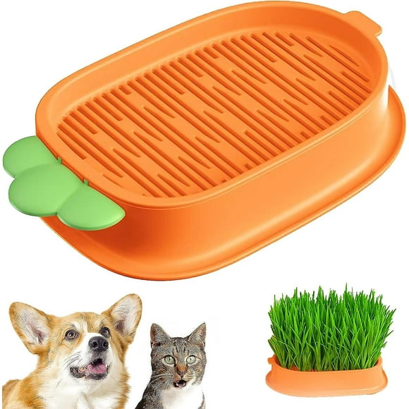 Plastic Plant Pot Cat Grass Planter Carrot Shaped Small Sprouter Tray Plastic Soil-free Wheatgrass Grower Microgreens Germination Nursery Tray
