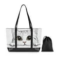 thumbnail image 7 of FORMRS Canvas Laptop Tote Bag for Women with 15.6" Computer Compartments Shoulder Handbag, White Cat, 7 of 7
