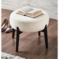 thumbnail image 4 of Renwil Micha 16.5x20" PU Foam & Iron Metal Sherpa Stool in White, 4 of 4