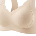 thumbnail image 4 of Womens Seamless Wireless Bra, Wide Strap V-Neck Breathable Casual Comfortable Smoothing Shaping Brassiere Beige XXL, 4 of 5