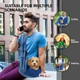 thumbnail image 2 of Dog Carrier Sling - Reversible Puppy Carrier Purse with Storage Pocket, Hand-Free Dog Sling Carrier for Carry Small Dogs and Cats, Travel Safety Harness, Dog and Cat Harness(Blue), 2 of 14