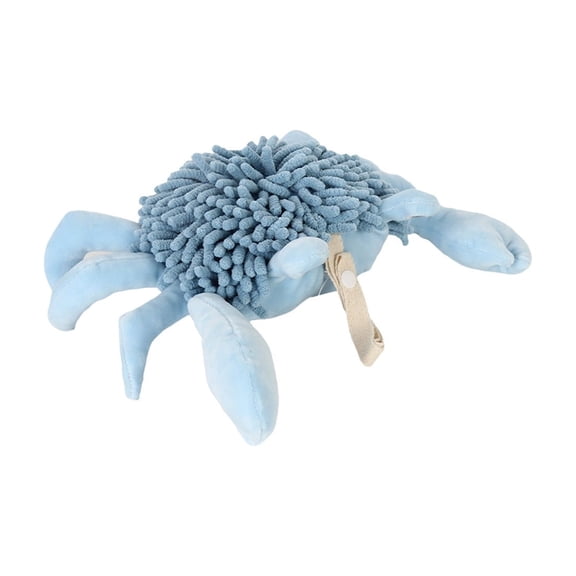 Huzdenx Cute Crab Shaped Hanging Hand Towel, Soft Chenille Absorbent Decorative Hand Drying Towel for Bathroom Kitchen Home Decor