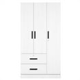 thumbnail image 6 of Better Home Products Symphony Wardrobe Armoire Closet with Two Drawers in White, 6 of 7