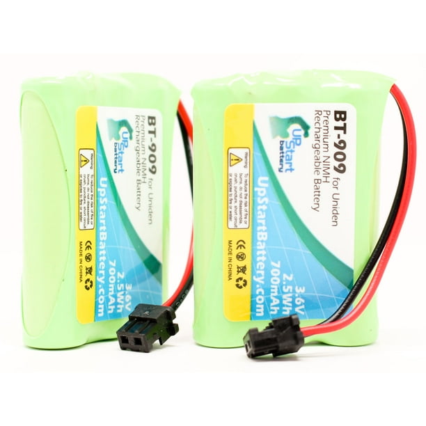 2x Pack - BT-909 Battery pour Uniden TCX905, TRU9485, TRU8866, TRU9466, TRU9496, TRU9480, TRU8885 Téléphones Sans Fil (700mAh, 3.6V, NI-MH)