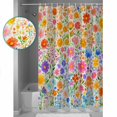 thumbnail image 3 of Extra Long Shower Curtain 72x84 Inch, Spring Floral Shower Curtain Waterproof Bathroom Decor Pastoral Colorful Botanical Summer Fabric Bath Curtain Set Accessories with Hooks, 3 of 6
