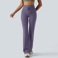thumbnail image 7 of BOMYJESK Mini Flared Leggings for Women Yoga Dress Pants with Pocket High Waisted Bootcut Pants Tummy Control Casual Gym Bell Bottom Leggings Dark Purple XXL, 7 of 7