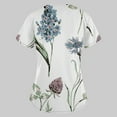 thumbnail image 4 of EHTMSAK Plus Size Tops for Women Women Scrubs Top with Pocket Floral Nurses Uniform Workwear Tunic Casual Short Sleeve V-Neck Clinic Blouse Carer Top on Clearance White S, 4 of 7