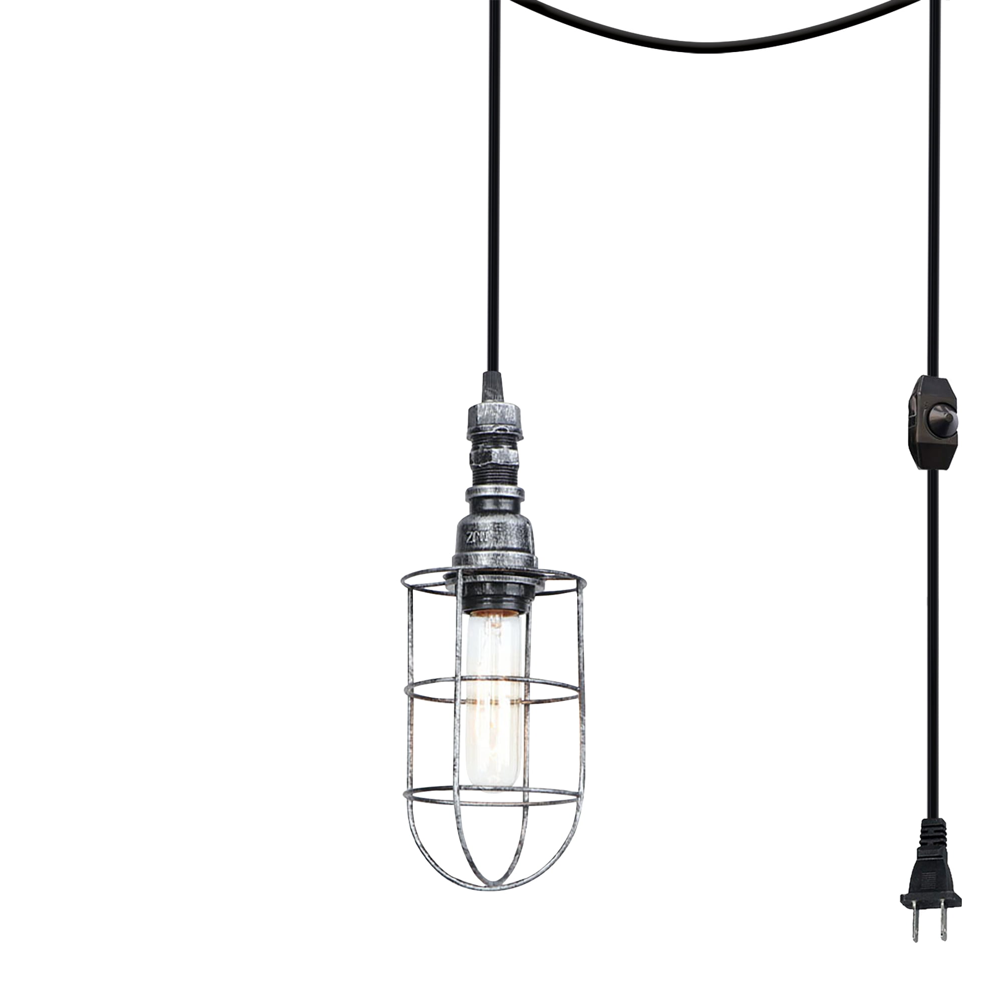 Kiven Plug in Pendant Light,Industrial Hanging Light and 15FT Plugin