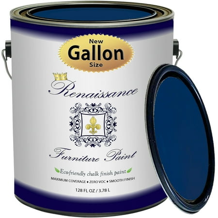 Renaissance Chalk Finish Paint Black Indigo Gallon 128oz Chalk Furniture Cabinet Paint Non Toxic Eco Friendly Superior Coverage