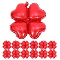 thumbnail image 1 of GOOHOCHY 50 globos de aluminio con forma de corazón de trébol de cuatro hojas para decoración de fiestas, bodas, cumpleaños y festivales (rojos)., 1 of 7