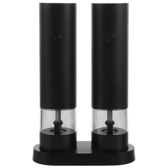 1 juego de molinillo de pimienta eléctrico recargable, molinillo de sal, máquina de molienda de pimienta automática con carga USB para cocina, barbacoa y cocina al aire libre.