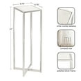thumbnail image 2 of Kate and Laurel Jaspur Modern Glam Drink Table, 7 x 7 x 21, White and Silver, Decorative Metal and Marble Accent Martini Cocktail Table for Display and Storage, 2 of 6