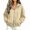 Beige, variant on DJDLJWCJ Zip Up Hoodie Women Lightweight Hooded Sweatshirts Loose Fit Solid Color Long Sleeve Hooded Jacket Beige Size S