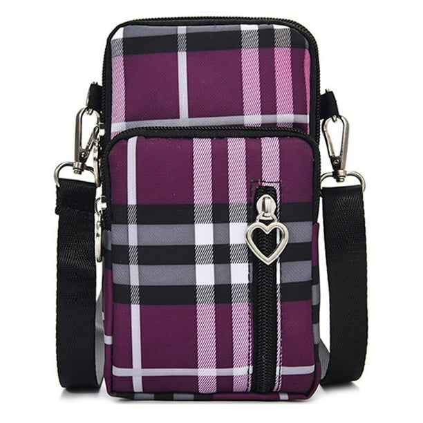 JANKS Bolso bandolera pequeño para mujer - Mini monederos para teléfono con correa cruzada y billetera - Bolso de nailon para brazo