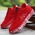 thumbnail image 6 of Men'S Low-Top Sneakers - All-Season Red - Lace-Up Closure, Cushioned Rubber Sole - Lightweight Sneakers for Skateboarding,Geometric Pattern, Breathable Fabric, Durable Construction, 6 of 9