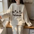 thumbnail image 5 of Lixiang Otoño Invierno ropa de dormir franela gruesa Casual de manga larga de las mujeres dulce ropa de hogar de dibujos animados conjunto de pijamas, 5 of 5