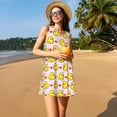 thumbnail image 3 of Bingfone Robe Sans Manches à Imprimé Canards et Cœurs Roses pour Femmes, Coupe Ample Robe d'Été Décontractée, Robe Confortable et Légère pour Usage Quotidien, 3 of 7