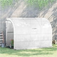 thumbnail image 2 of JERFIT 10x5 ft Lean-to Greenhouse with 3 Shelves, 2 Roll-Up Doors, UV-Resistant PE Cover, Galvanized Steel Frame for Plant Growing, 2 of 5