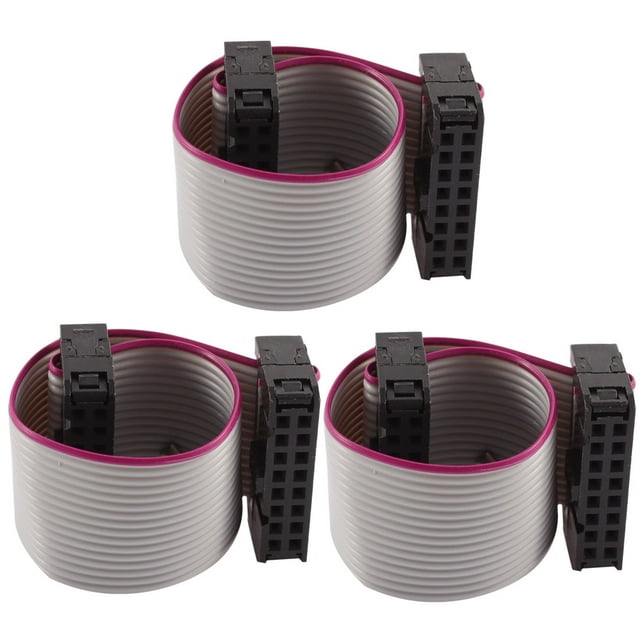 Cable de extensión de datos de disco duro de 3 piezas FC-16P IDC de 16 pines F/F, conector de cable plano de cinta de 10 cm de largo para placa base