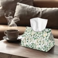 thumbnail image 4 of COEQINE Facial Tissue Box Cover PU Leather Tissue Case Dispenser Stylish Rectangle Tissue Case Dispenser Organizer for Kitchen, Office, Car, Outdoor Tent, Hotel, Eucalyptus Leaf Green, 2 PCS, 4 of 7
