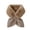 01#Khaki, variant on Winter Thick Plush Faux Fur Collar Neck Scarf with Knitted Tail Soft Warm Neck Warmer for Women