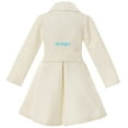 thumbnail image 2 of Little Girls Dress Coat Long Sleeve Button Pocket Long Winter Coat Outerwear Ivory 2 (2J0K4S9), 2 of 5