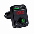 thumbnail image 4 of Adaptador Bluetooth, transmisor FM, adaptador de radio inalámbrico, dos puertos, reproductor de música para coche, receptor de radio, color negro, 4 of 14