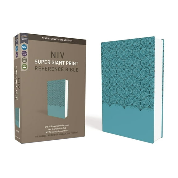 NIV, Super Giant Print Reference Bible, Imitation Leather, Blue, Red Letter Edition, (Hardcover)
