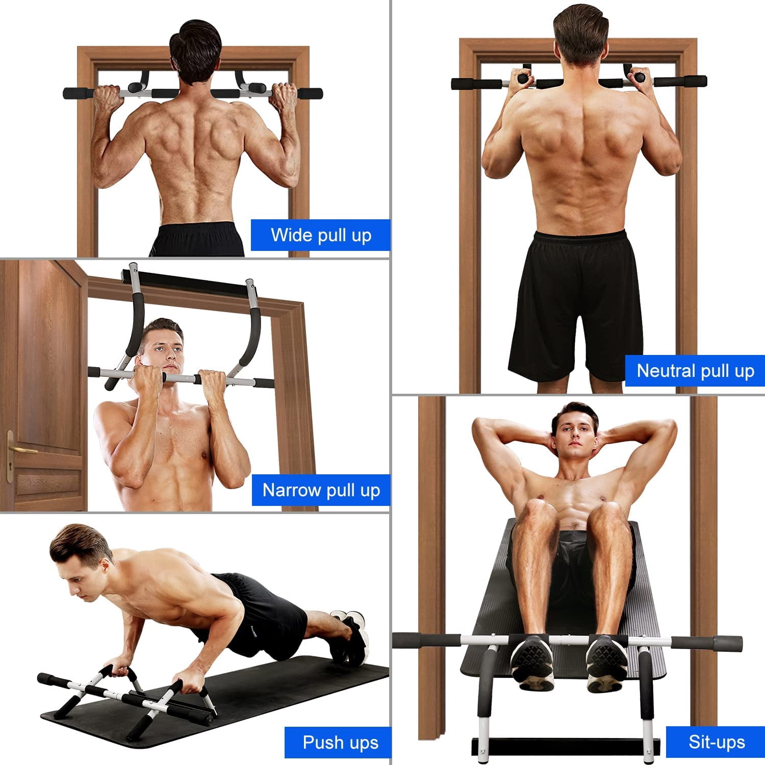 LCOKEIY Doorway Pull Up Bar for Home Gym, 36.6-in Width, Heavy-Duty Steel