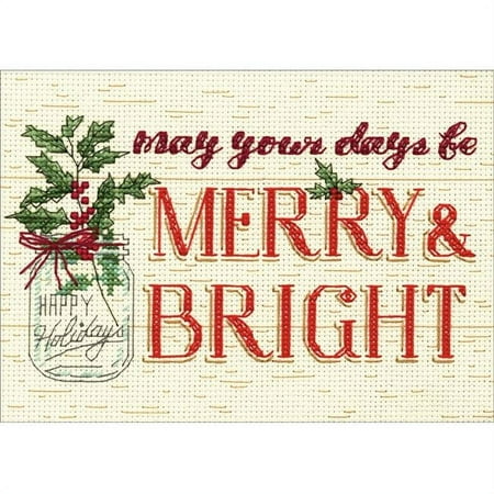 UPC: 0088677089825 | Dimensions Cross Stitch Kit 7×5 Merry & Bright