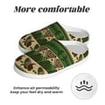 thumbnail image 6 of Fotbe Dark Green Vintage Corn Pattern Pattern Women's Fuzzy Curly Fur Memory Foam Loafer Slippers Indoor Outdoor Slippers Winter Home Shoes-37/38, 6 of 7