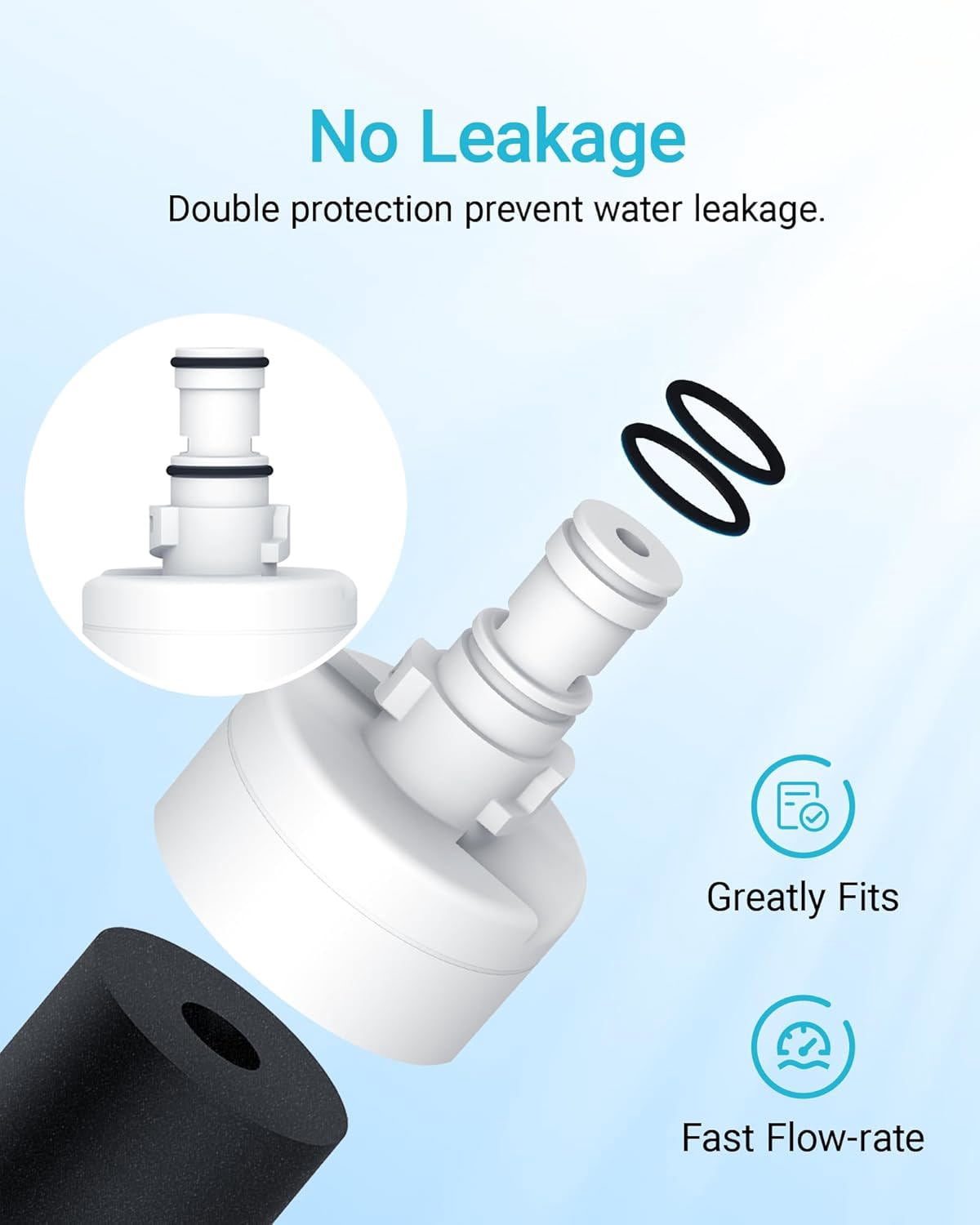AQUA CREST 4396508 Replacement for Whirlpool 4396510, EDR5RXD1, NLC240V, PNL240V, 4396508p, 4396547, 4392857, 9010, LC400V, WF-NLC240V, 46-9010, Everydrop Filter 5 Refrigerator Water Filter, 3 PACK