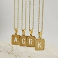 thumbnail image 3 of alphabet-necklace-26-letters-hollow-out-square-18k-necklace-fashion-jewelry, 3 of 9