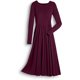thumbnail image 4 of Vestido de manga larga para mujer Vintage Floral acampanado A-Line Swing Casual Party cuello redondo vestidos con bolsillos Fridja  NMB1219, 4 of 5