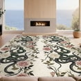 thumbnail image 2 of Design&I 4'x6' Washable Area Rug Snake Gothic Serpent Botanical Vintage Watercolor Distressed for Home Office, Under Desk, Snag-Free Skid-Resistant Medium, 2 of 7