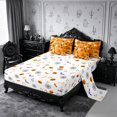 thumbnail image 4 of Erosebridal Cartoon Ghost Bats Queen Bedding 7pcs,Halloween Spooky Animal Bedding Comforter Set Queen,Orange,Reversible, 4 of 6