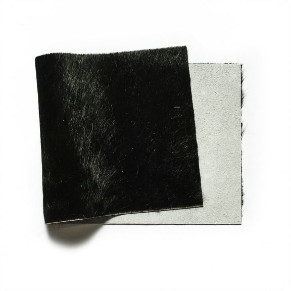 Hair On Hide Leather, Panel, Black