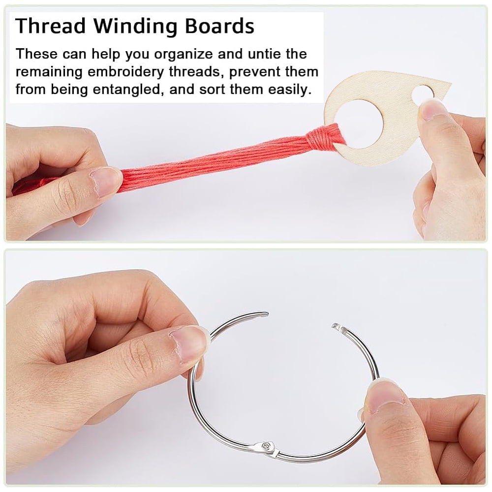 100Pcs MDF Board Bobbins Teardrop 1PC Iron Loose Leaf Book Binder Hinged Rings Teardrop 49.5x34.5x2mm DIY