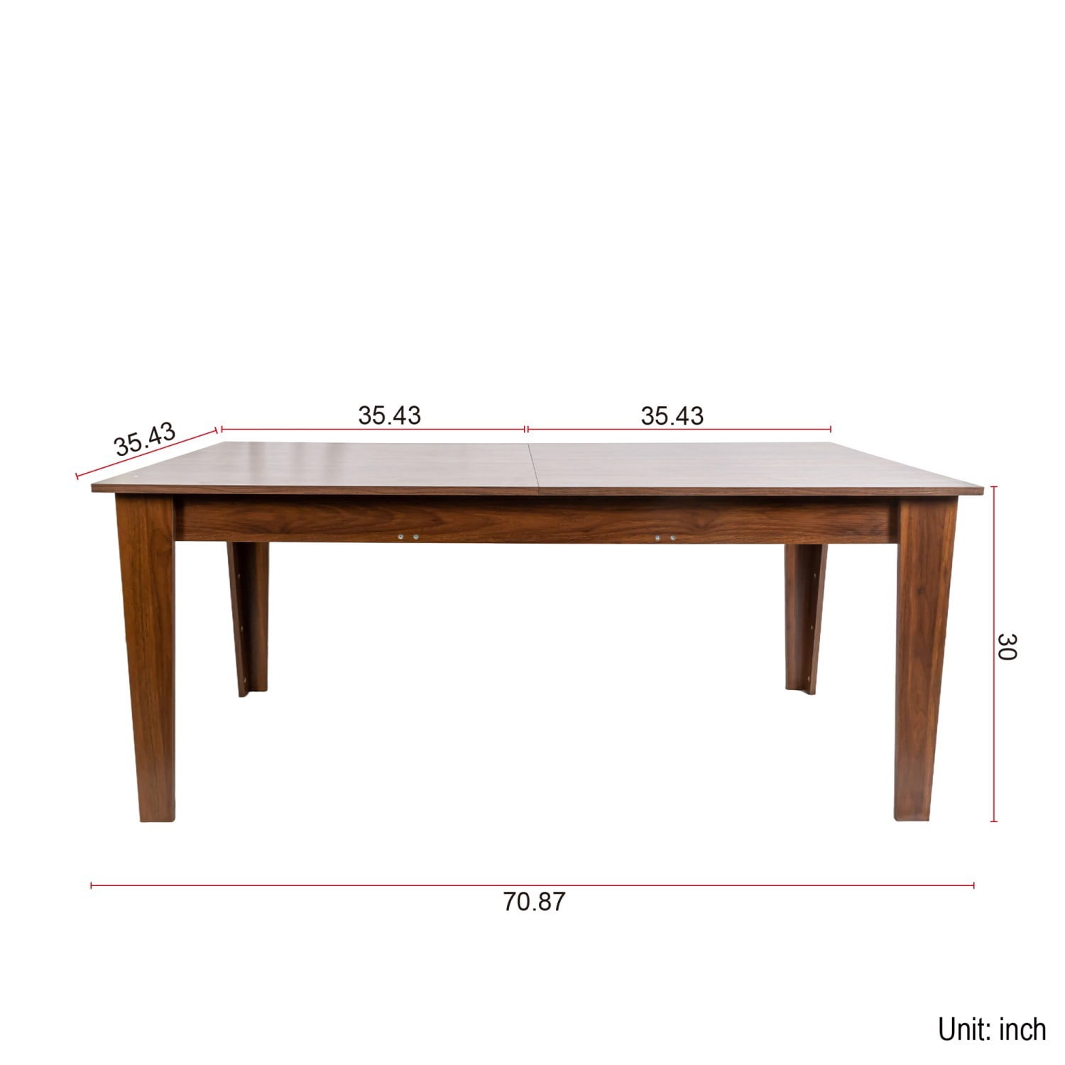 106.3" Extendable Dining Table, Large Woodgrain Kitchen Table with Expandable Design, Modern Rectangular Dining Room Table for Family Meals, Office, Study & Gathering Spaces, Walnut