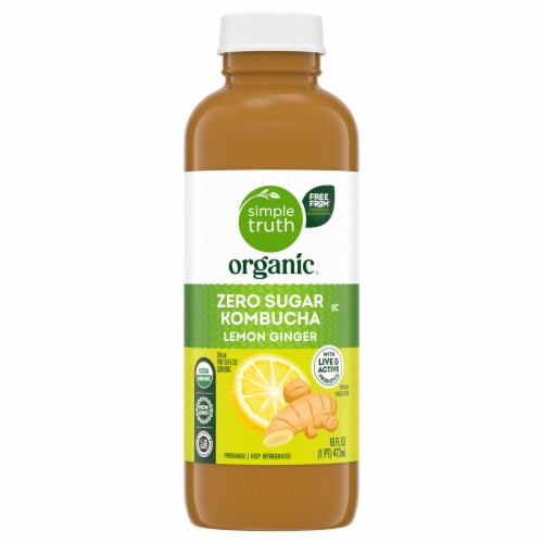 Simple Truth Organic Zero Sugar Lemon Ginger Kombucha 16 fl oz