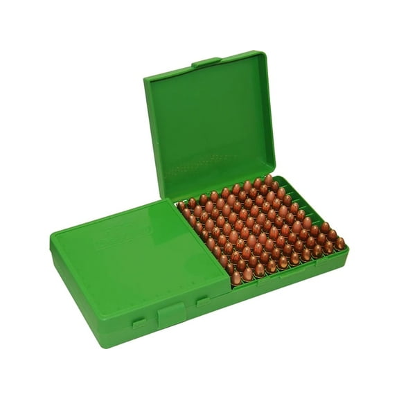MTM Flip Top Ammo Box 40 S&W, 10mm Auto, 45 ACP 200-Round Plastic Green