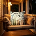thumbnail image 4 of Book Lover Floral Pillow Cover, 18x18 Inch Letter & Vintage Book Decorative Cushion Case, Soft Breathable Polyester Throw Pillowcase for Reading Nook, Library, Living Room & Bedroom, C, 4 of 5