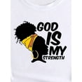 thumbnail image 6 of Women's Inspirational "God is My Strength" Graphic T-Shirt - Casual Cotton Round Neck Short Sleeve Tee with African American Heritage Print, Machine Washable, Leisure Sports Top, 6 of 7