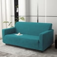 thumbnail image 3 of MJIAexp (71"-91") Stretch Sofa Cover Slipcover,Couch Covers for 3 Cushion Couch Sofa with sofa armrest,Pet Friendly Furniture Protector Sofa with Elastic Bottom for Kids,Jacquard lines(Peacock Blue), 3 of 7