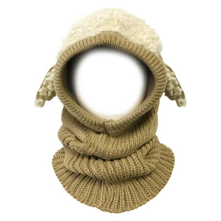 - Wrapables® Winter Warm Knitted Animal Ears Earflap Hood Hat for Baby and Toddlers, Taupe