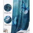 thumbnail image 3 of Blue Butterfly Blackout Curtains for Bedroom Living Room Darkening Curtains 90 Inch Modern Elegant Water Ripples Black Out Window Curtain Privacy Insulated Window Treatment Grommet Drapes 52"x90"x2, 3 of 9