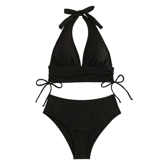 Afdoent Tankini Swimsuits For Women Solid Drawstring Side Tank Top Brief Tankini Swimwear Set Beach Swimwear 2026