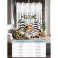 thumbnail image 6 of No Hook Cloth Fabric Shower Curtain with Snap in Liner, Sunflower Gnomes Waterproof Shower Curtains Set with See Through Top Window, Farmhouse Striped Bee Yellow Summer Flower Bath Curtains 48"x72", 6 of 6