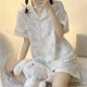 thumbnail image 3 of Sanrio-Pijama de Hello Kitty para mujer, traje de manga corta de dibujos animados, ropa de casa, vestido de verano, Cinnamoroll Kuromi Melody, 3 of 4