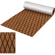 GOFLAME Boat Flooring EVA Foam, 75" x 28" Non-Slip Waterproof Boat Decking Sheet with Self-Adhesive Backing, Faux Teak Marine Boat Mat for Yacht Sea Deck Swimming Pool RV Motorboat Kayak Helm Pad
